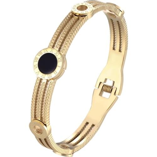 Exquisite Small Gears 5 Roman Numeral Bracelets & Bangle for women stainless steel Fashion Brand Bangle Jewelry Friends Gift