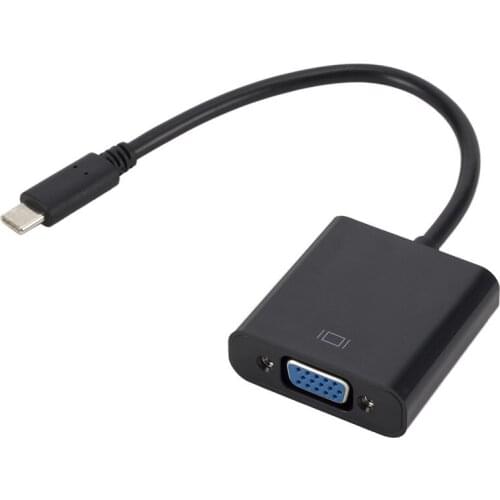 Type C to Female VGA Adapter Cable USBC USB3.1 to VGA Adapter for Macbook 12 inch Chromebook Pixel Lumia 950XL Hot Sale