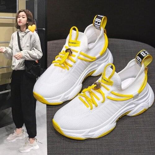 Summer Sneakers Womens New Mesh Breathable Platform Korean-Style Casual Running Shoes