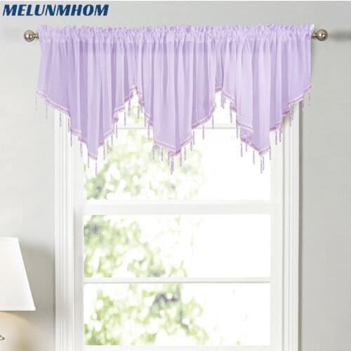 Top Fashion Hot Sale Cortinas Dormitorio Elegant Short Valance For Living Room 1 Piece Rod Pocket Pelmet Drapes Decoration
