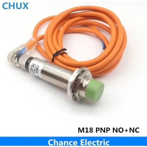 M18 8mm Distance PNP NO+NC IM18-8-DPC-C With Bend Connector Inductive Proximity Sensors Switch
