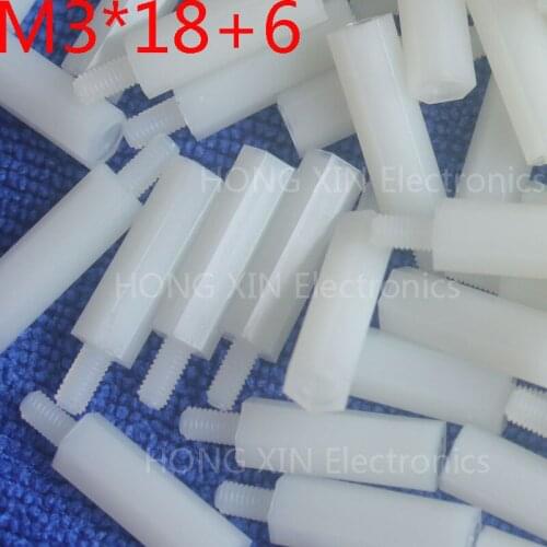 M3*18+6 white 100pcs 18mm Nylon Standoff Spacer Standard M3 Male-Female Standoff Kit Repair Set High Quality PC tool