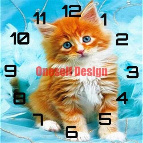 5d diamond art kit clock cat diamond painting clock diy frame Christmas gifts diamond mosaic sale diamond embroidery full set