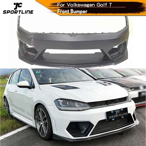 Car Front Bumper Body Kits for Volkswagen VW Golf 7 2014 2015 2016 2017 Front Bumper Lip Spoiler FRP Bumper Carbon Fiber Lip