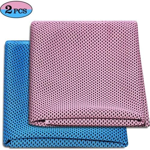 2 PCS Cooling Towel Soft Breathable Travel Ice Towel for Gym Fitness Workout Yoga Sport Running Camping Hiking