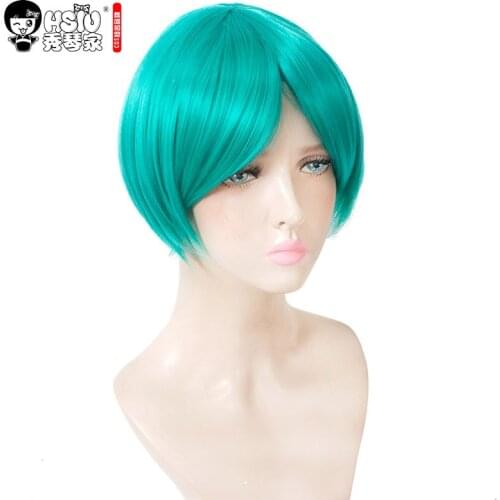 HSIU Hoseki no Kuni Cosplay Wig Phosphophyllite Land of the Lustrous Costume Play Woman short Adult Halloween Anime Hair wigs