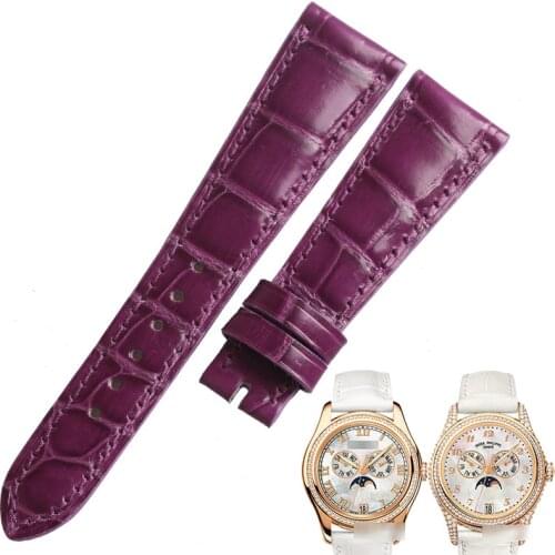 WENTULA watchbands for Patek Philippe 4936R alligator skin /crocodile grain woman 19MM