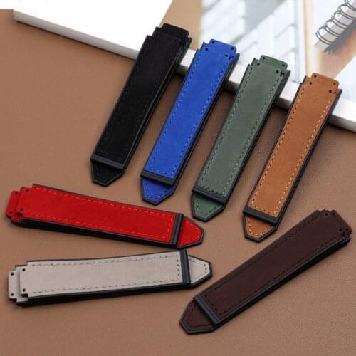 Watch accessories Matte leather watch strap 21mm*15mm For HUBLOT Hublot Big Bang Silicone strap Mens Womens Watch band