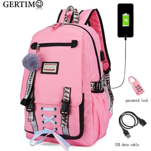 High School Bags for Teenage Girls Usb Charging with Lock Anti theft Backpack Large Capacity Women Leisure College Book bag