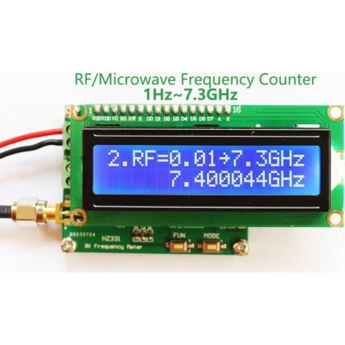 1Hz - 7.3GHz Microwave Frequency Counter Radio RF Frequency Meter 500KHz Pulse Accumulator Module