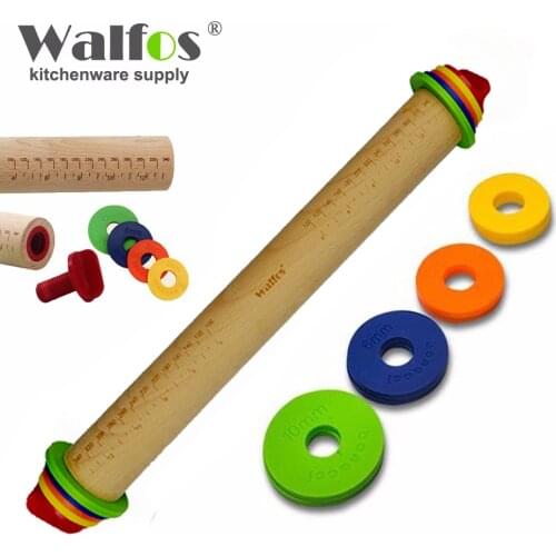 WALFOS Food Grade Wood Rolling Pin Fondant Paste Cake Roller Cake Bakeware Tool-Wooden Rolling Pin Baking & Pastry Tools