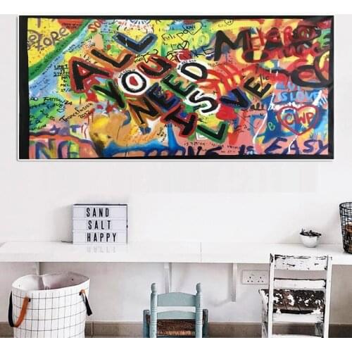 Modern Colorful Graffiti Art Painting Poster Printmaking HD Pictures Printed on Canvas Used for Room Home Decor Wall Art
