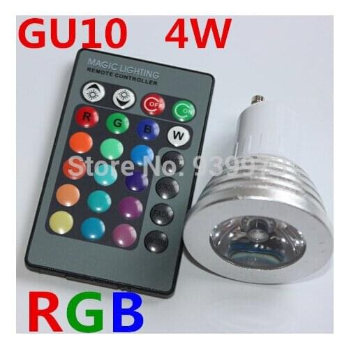3W/4W GU10 RGB LED Bulb 16 Color Change Lamp spotlight 110v 220v 230v for Home Party decoration with IR Remote