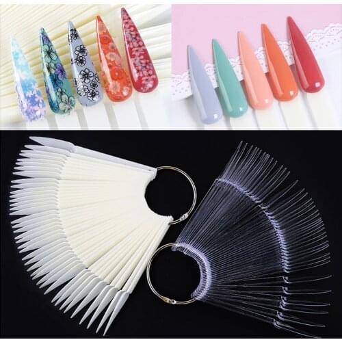 Universal Nail Color Chart Palette Colors Nail Art Practice Design Training Polish Color Card Board Fan Round Heart Tree Shaped