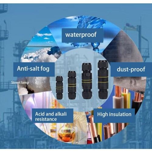 IP68 Waterproof Connector 17.5A/400V 2/4Pin Electrical Terminal Adapter Power Cable Conector Junction Box For Outdoor Led