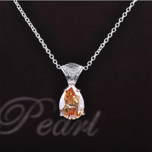 YAN MEI Bohemia Style Orange Crystal Silver Color Jewelry Pendant Necklace High Quality GLD0240