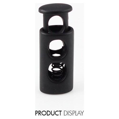 10pcs Black Metal Spring Clasp Stopper Toggle Buckle Cord Locks Drawstring Stops End Button Double holes Sewing Clasps