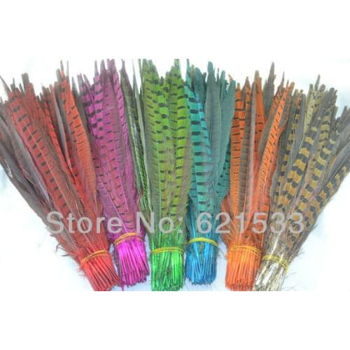 100pcs/lot 14-16"(35-40cm) Ringneck Pheasant Tail Feathers A quality for Costumes,Hats, Crafting Projects,Floral Decoration