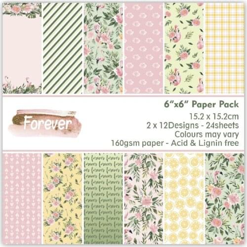 6" scrapbook paper12/24sheets Flamingo flowers origami paper DIY Card Making Home deco Handmade Background gift