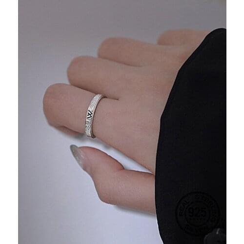 925 Sterling Silver Letter W Rings Opening Adjustable For Women Korea Vintage New Trendy Hot Fashion Student Jewelry Gift INEFFA