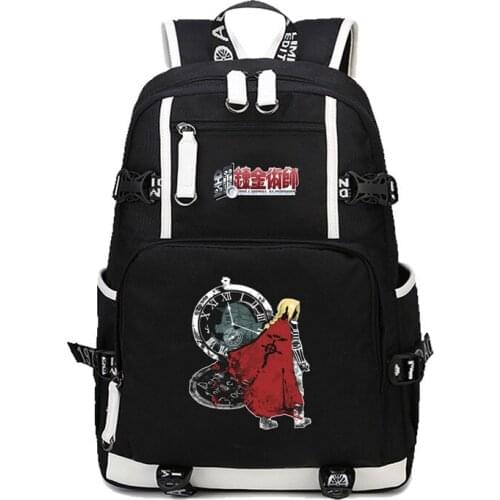 Anime Fullmetal Alchemist Backpacks Children Backpack Students Rucksack Kids Travel School Bags Teenages Canvas Shoulder Bag