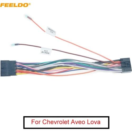 FEELDO Car 16pin Audio Wiring Harness For Chevrolet Aveo Lova Chery Landwind Stereo Installation Power Wire Adapter