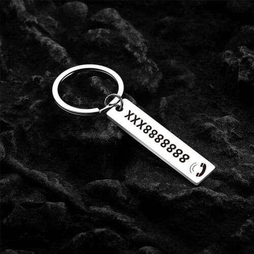 Customized name + mobile phone number front and back anti-lost keychain male and female car keychain decoration accessories