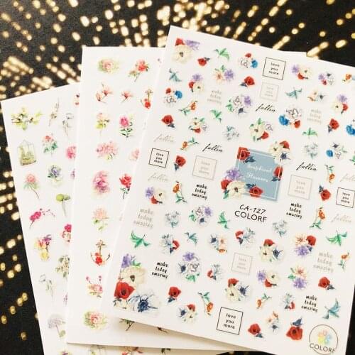 CA-58-59-127-423 FLOWER 3d nail art stickers decal template diy nail tool decorations