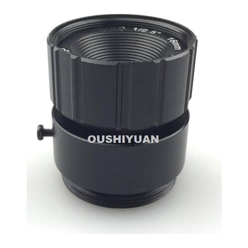 CCTV 1/2.5" F1:1.2 Fixed Iris IR 16mm HD 3.0MP Optional CS Mount Lens For CCTV Camera