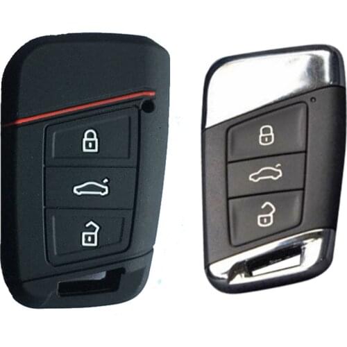 Black 3 Buttons Car Remote Key Case Cover Silicone Shell For Volkswagen VW 2016 2017 Passat B8 L Skoda Superb A7 Magotan 2018