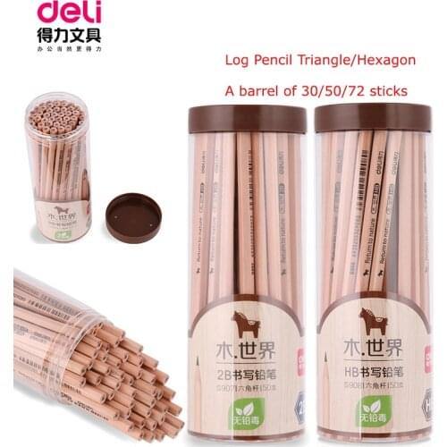 Deli Wholesale&Dropshipping New Standard Pencils 2B&HB School Supplies Wood 72 Pcs/50 Pcs/30Pcs Pack Sketch Simple Design Pencil