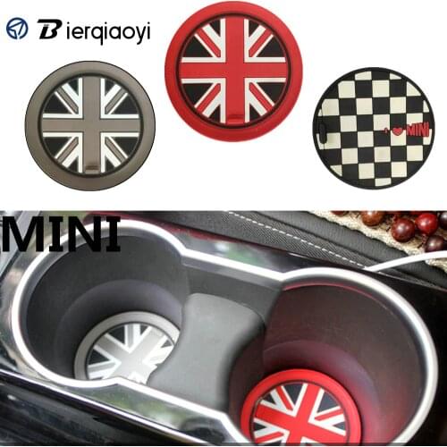 For MINI Cooper R60 R56 R50 R53 R55 F55 F56 Car Sticker Water Cup Holder Pad Mat For MINI F60 Countryman F54 Clubman Accessories