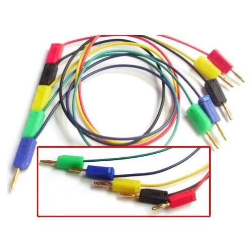 50 PCS 5 color 2mm Gold Banana Plug Cable for Test Probes Instrument Meter