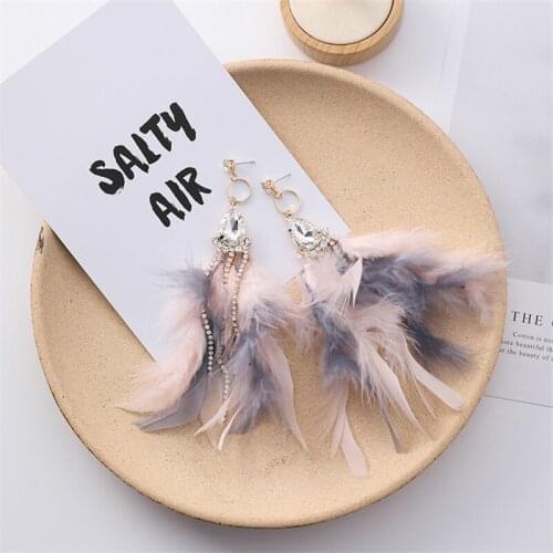 Fuyo Ethnic Feather Tassel Dangle Earrings Vintage Bohemian Leaves Ear Drop Earrings Women Brincos Female pendientes Jewelry
