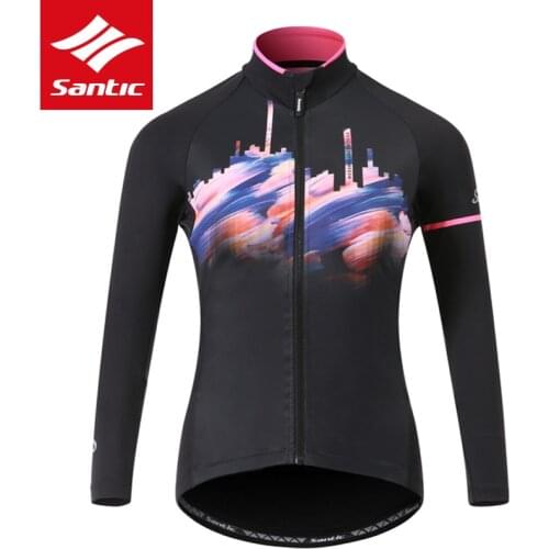 Santic Winter Cycling Jackets MTB Road Women Cycling Jacket Fleece Windproof Keep Warm Bicycle Coat Reflective Asian Size