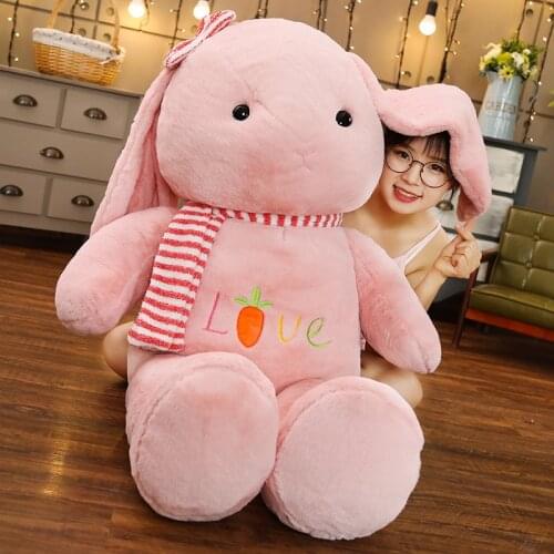 Lovely Long Ears Rabbit Plush Toy Soft Cartoon Animal Bunny Stuffed Doll Baby Appease Toy Sofa Pillow Children Birthday Gift