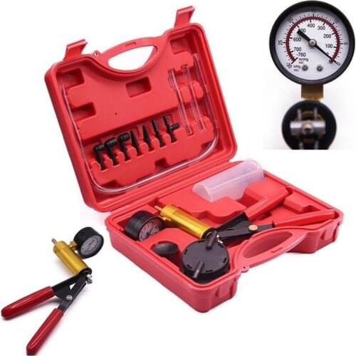 Multifunctional Hand Held Brake Bleeder Tester Set Vacuum Pump Car Automotive Self Kit Brake Bleeder Screw Adapter Carrying Case
