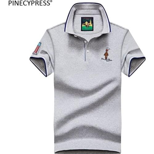 95% Cotton 5% Spandex Quality Summer Man Polo-shirt Fashion Embriodery Number 1 Casual Male Polos Men Short Sleeve Polo Shirt