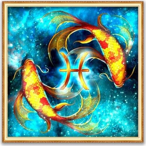 Region 12 Zodiac DIY 11CT Embroidery Cross Stitch Kits Needlework Craft Set Printed Canvas Cotton Thread Home Decoration Sell