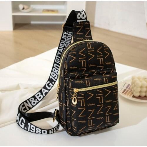 New Fashion Chest Bag Women PU Waterproof Messenger Crossbody Sling Bag Travel Sport Shoulder Mobile Phone Bag Waist Pack