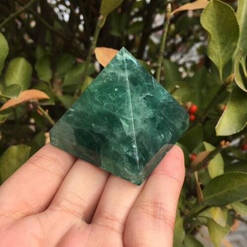 40mm new arrivals 100%natural green fluorite quartz crystal pyramid point healing 100g