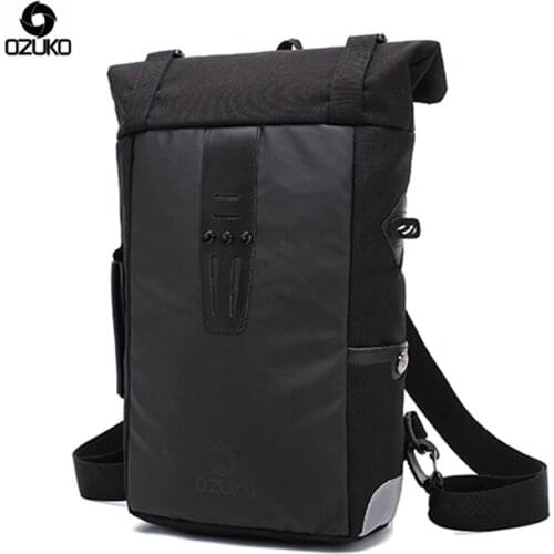 OZUKO 2020 New Mens Resizableback Pack Waterproof Male Backpack Laptop Bagpack High Capacity Shool Bag for Teens Rucksack 8841