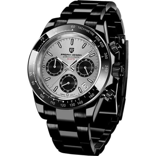 PAGANI Design 40mm Japan Mens Quartz Watch Top Brand Sapphire Luxury Watch Stainless Steel Waterproof Chronograph Reloj Hombre