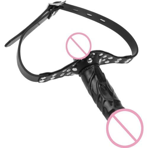 IKOKY Realistic Penis Dildo Head Strap on Sex Toys for Couples Adult Games Mouth Gag Double Dildos Bandage
