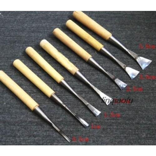 Hand woodworking carving knife, large radius, grinding, shallow round knife