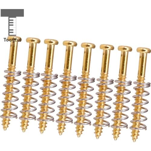 Tooyful 8 Sets Electric Bass Guitar Humbucker Pickups Adjust Height Screws Springs Replacement Accessory