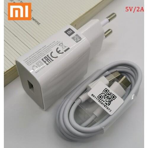 Xiaomi Charger 5V/2A Charge Power Adapter Micro USB Type C Cable For Mi 8 9 SE lite A1 6 5 A2 Mix 2 2s Redmi 4x 5 Plus Note 4 5