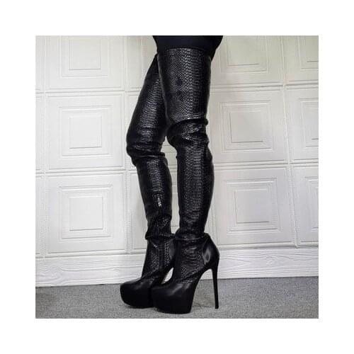 Handmade Women Spring Super Sexy Pantyhose Snake Boots Wedges High Heels Pants Boots Round Toe Pants Shoes Women Plus Size 5-20