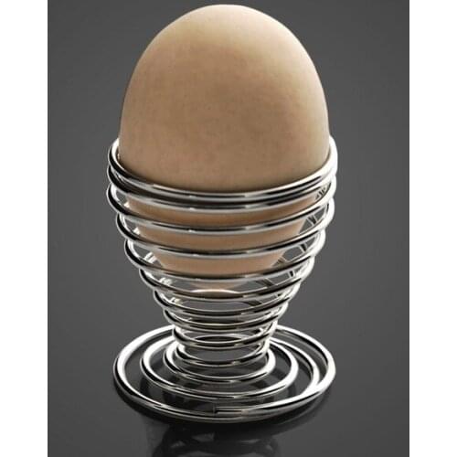1PC New Styles Special Offer Kitchen Breakfast Hard Boiled Metal Egg Cup Spiral Spring Holder Egg Cup LB 092
