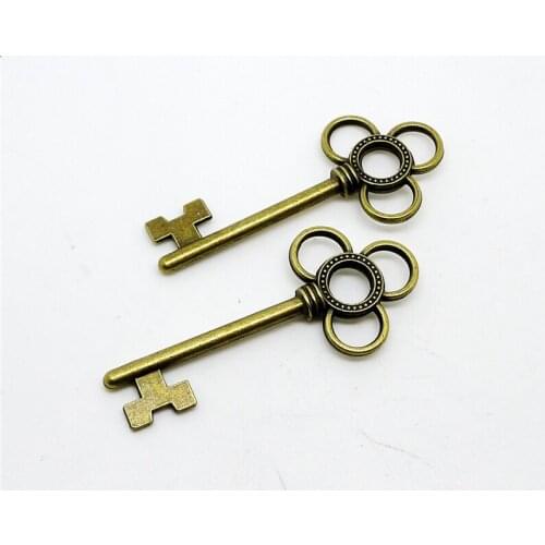 25pcs/lot Simple 3 Circle Key Charms 54x25mm Blank Key Pendant for Necklace Jewelry Crafts